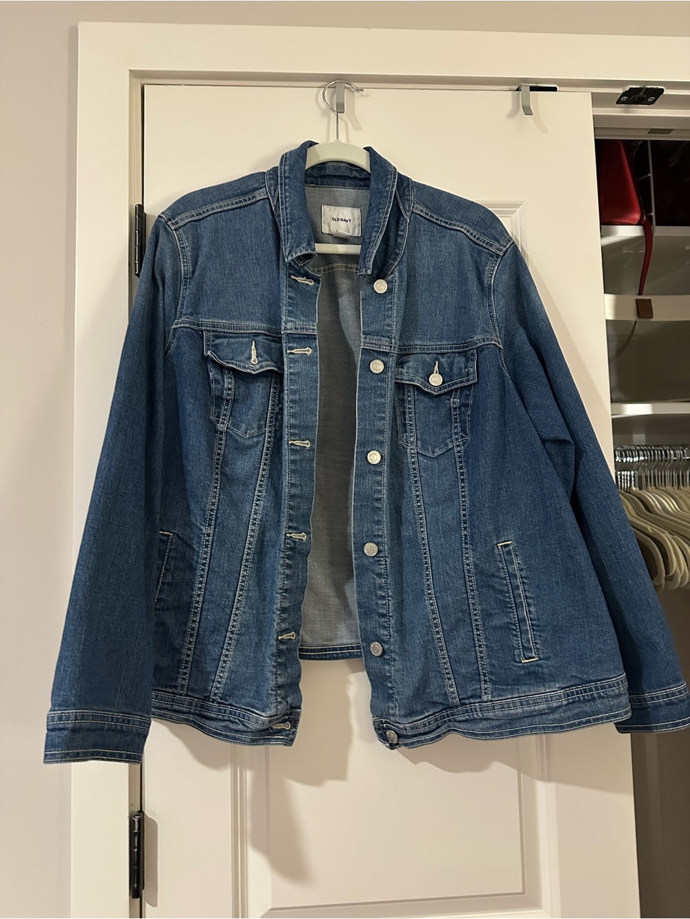 Old Navy Blue Denim Jean Jacket - Women's Button Front